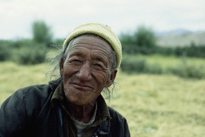 Grußkarte, Bauer bei Thiksey, Ladakh, Indien