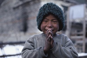 Grußkarte, Junge aus Pisang, Nepal