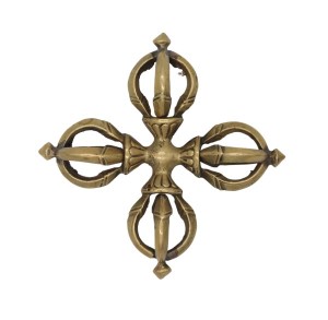 Messing Doppeldorje (Vishvavajra) aus Nepal, 150 g.