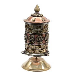 Tischgebetsmühle, Glückssymbole und Om Mani 3