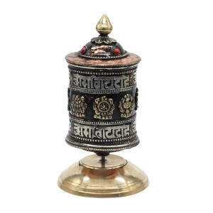 Tischgebetsmühle, Glückssymbole und Om Mani 4