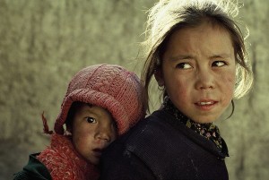 Grußkarte, Geschwister aus Leh, Ladakh, Indien
