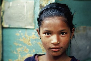 Grußkarte, Mädchen aus Kalpa, Indien