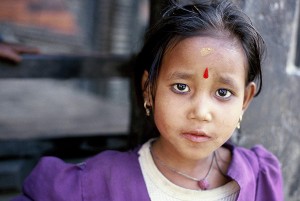 Grußkarte, Mädchen aus Bhaktapur, Nepal