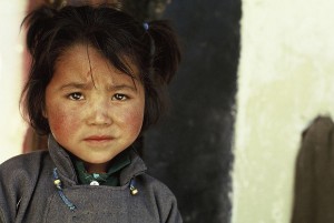 Grußkarte, Mädchen aus Phyang, Ladakh, Indien