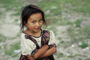 Poster 20 X 30 cm, Mädchen aus Rumtek, Sikkim, Indien