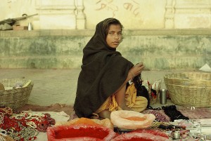 Grußkarte, Markthändlerin aus Janakpur, Nepal