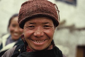 Grußkarte, Marktfrau aus Lingshet, Zanskar, Indien