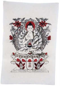 Lokta-Papier-Bogen, Druck, Amogasiddhi Buddha 2