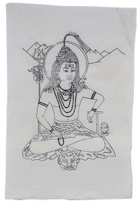 Lokta-Papier-Bogen, Druck, Lord Shiva