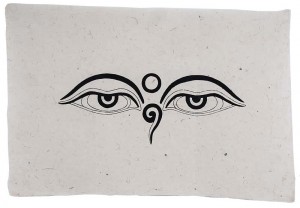 Lokta-Papier-Bogen, Druck, Allsehende Augen Buddhas 1