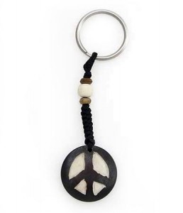 Schlüsselanhänger, Yak-Horn, Peace Zeichen