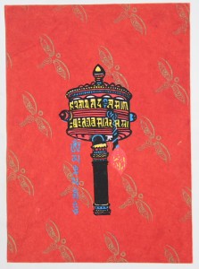 Gebetsmühlen-Tagebuch aus Nepal, rot