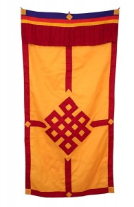 Tibetischer Türbehang, Endloser Knoten, orange