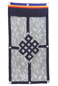 Tibetischer Türbehang, Endloser Knoten, teilweise lichtdurchlässig, dunkelblau