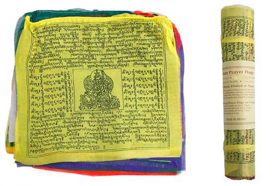 3 x Gebetsfahnen aus Nepal Wohlstand/Glück ... mittel Gesundheit/Schutz