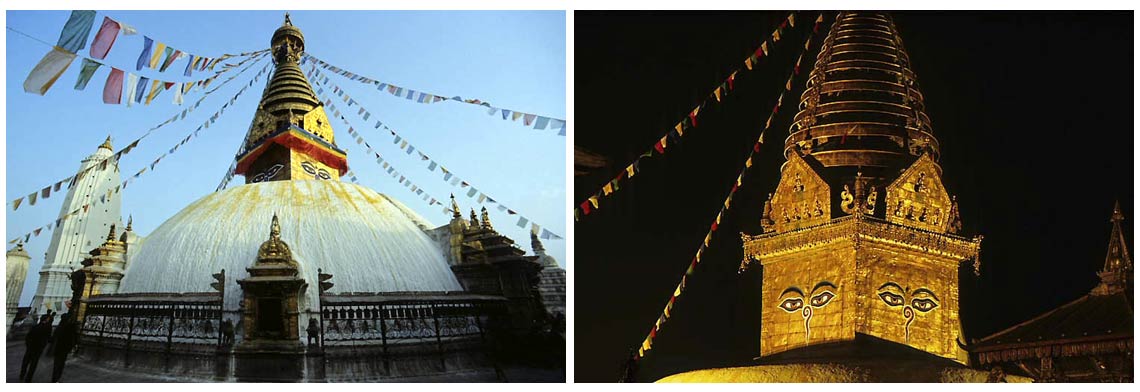 Gebetsfahnen an der Stupa von Swayambhunath