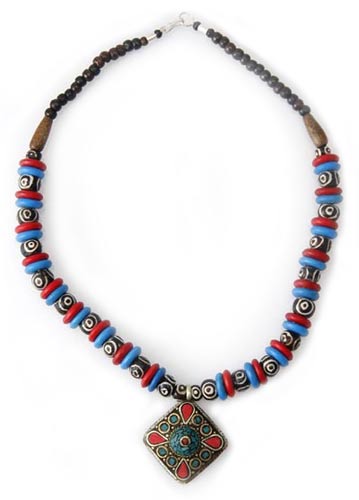 Halskette aus Nepal Türkis Kette Schmuckstück a62/1 